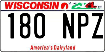 WI license plate 180NPZ