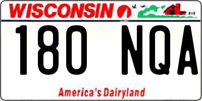 WI license plate 180NQA