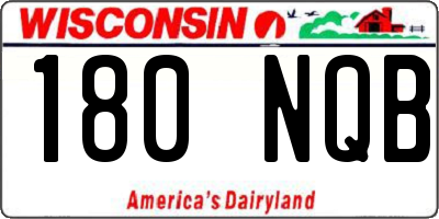 WI license plate 180NQB