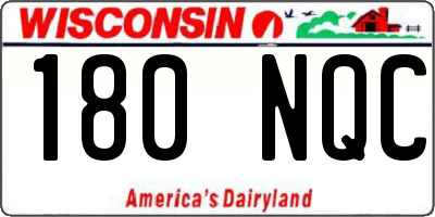 WI license plate 180NQC