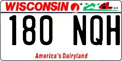 WI license plate 180NQH
