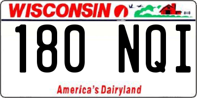 WI license plate 180NQI