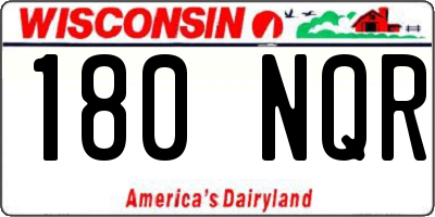WI license plate 180NQR