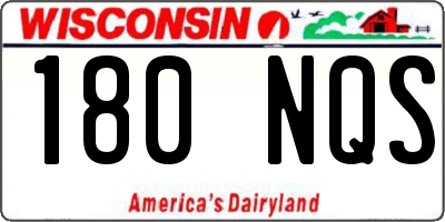 WI license plate 180NQS