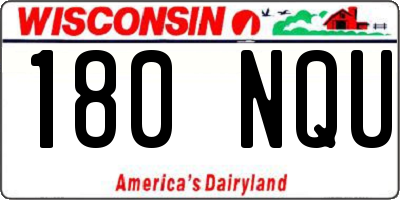 WI license plate 180NQU