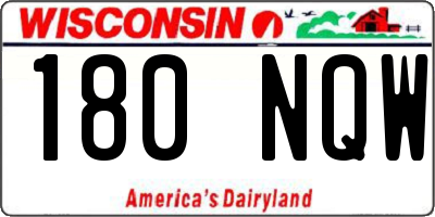 WI license plate 180NQW
