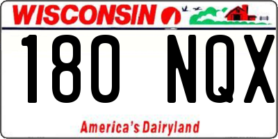WI license plate 180NQX