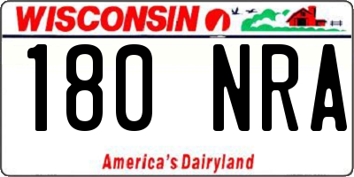 WI license plate 180NRA