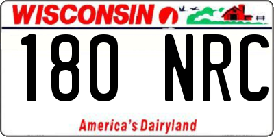 WI license plate 180NRC