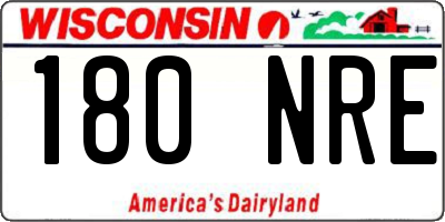 WI license plate 180NRE