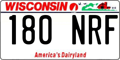 WI license plate 180NRF