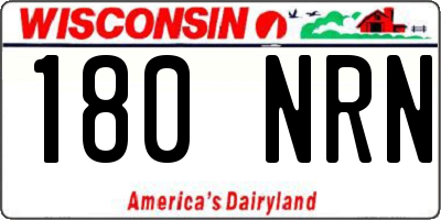 WI license plate 180NRN