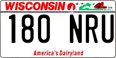 WI license plate 180NRU