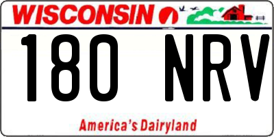 WI license plate 180NRV