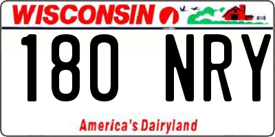 WI license plate 180NRY