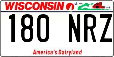 WI license plate 180NRZ