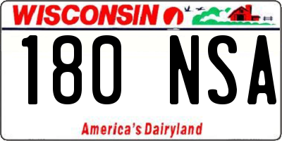WI license plate 180NSA