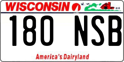 WI license plate 180NSB