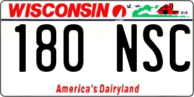 WI license plate 180NSC
