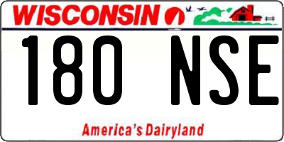 WI license plate 180NSE