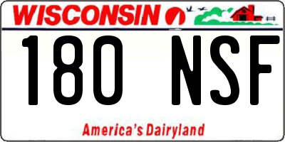 WI license plate 180NSF