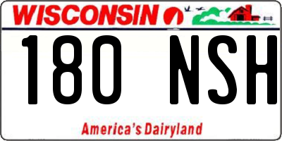 WI license plate 180NSH
