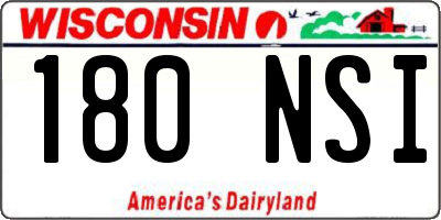 WI license plate 180NSI