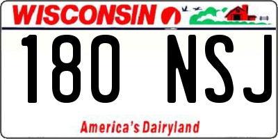 WI license plate 180NSJ