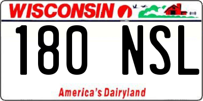 WI license plate 180NSL