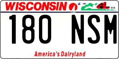 WI license plate 180NSM