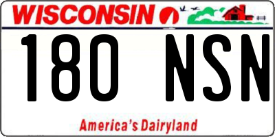 WI license plate 180NSN