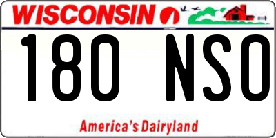 WI license plate 180NSO