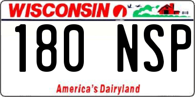 WI license plate 180NSP