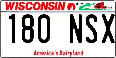 WI license plate 180NSX