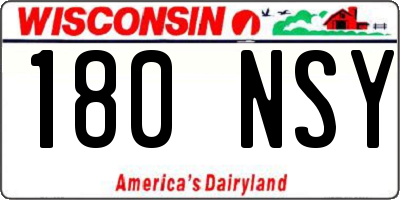 WI license plate 180NSY