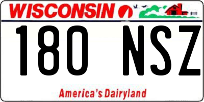 WI license plate 180NSZ