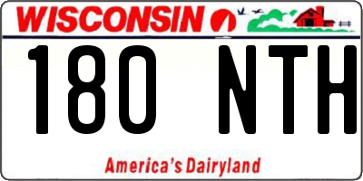 WI license plate 180NTH