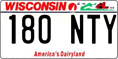 WI license plate 180NTY