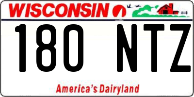 WI license plate 180NTZ