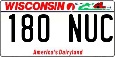 WI license plate 180NUC
