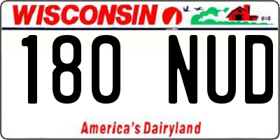WI license plate 180NUD