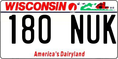 WI license plate 180NUK