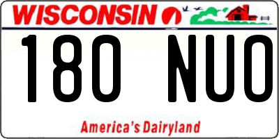 WI license plate 180NUO