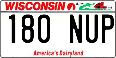 WI license plate 180NUP