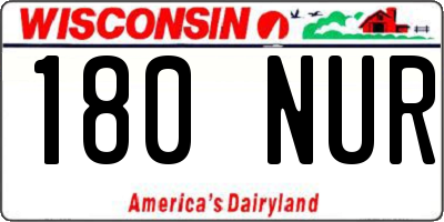 WI license plate 180NUR