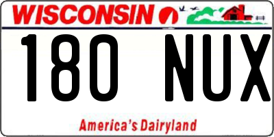 WI license plate 180NUX