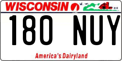 WI license plate 180NUY