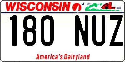 WI license plate 180NUZ