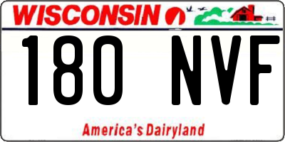 WI license plate 180NVF
