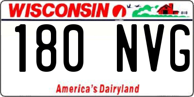 WI license plate 180NVG